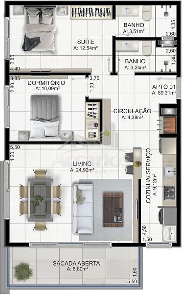 APARTAMENTO NO BAIRRO PRAIA DA CAL 27