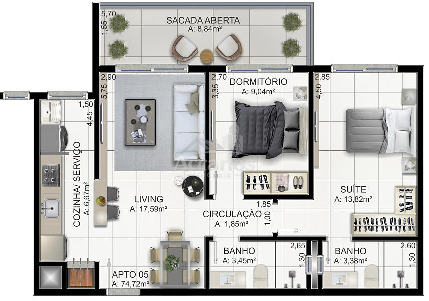 APARTAMENTO NO BAIRRO PRAIA DA CAL 18