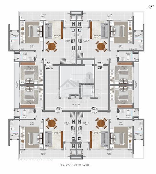 APARTAMENTO A UMA QUADRA DA LAGOA NA PLANTA 27