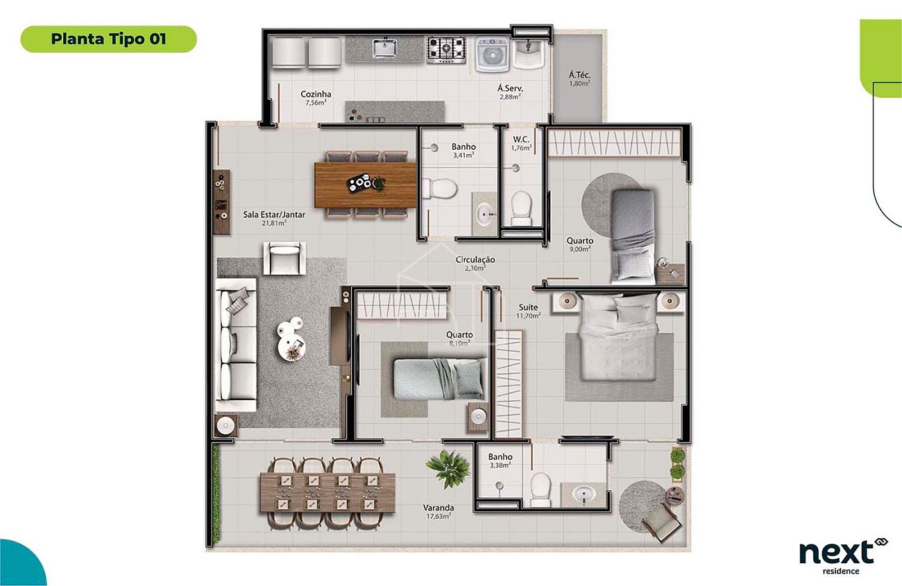 Apartamento à venda com 3 quartos, 98m² - Foto 19