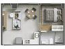 Planta �ra Stay: 1Q (1 su�te) 31 a 33m� a partir de R$ 450.441