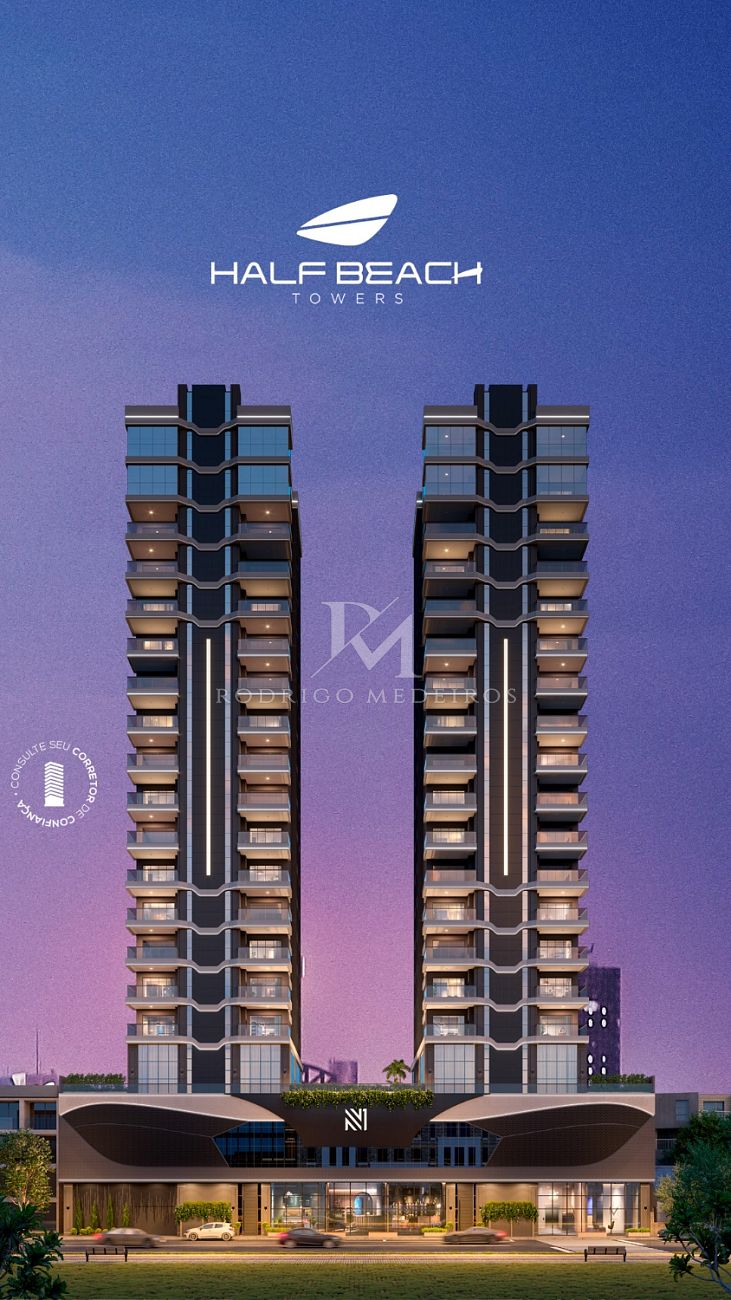 Apartamentos amplos 4 suítes, sendo 2 demi-suítes à venda em Meia Praia, Itapema