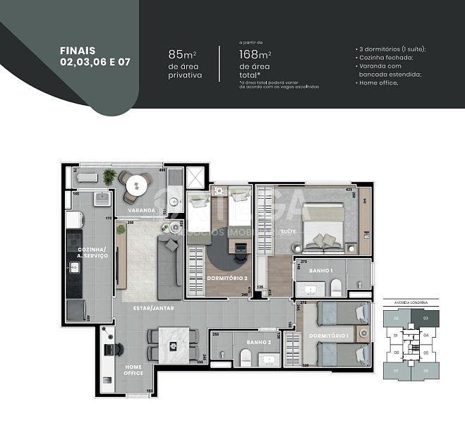 Apartamento com 03 quartos em Maringá PR. Zona 08. — foto 11