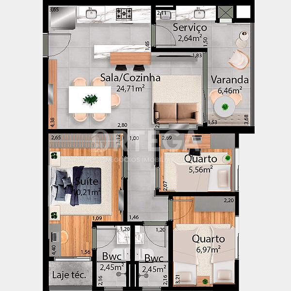 Apartamento a venda com 03 quartos em Maringá. Zona 07. II — foto 3