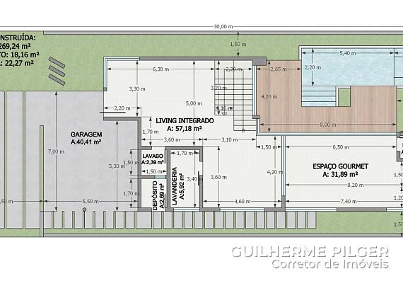 Planta Piso Inferior (�reas)