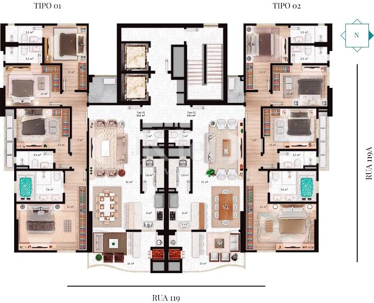 Planta Baixa do Ristretto Dallo no Centro de Itapema