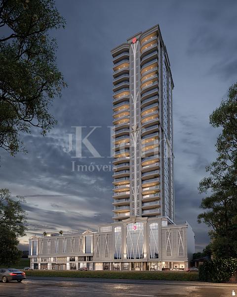 Fachada vista noturna do Rubelita Palace Residence em Itapema