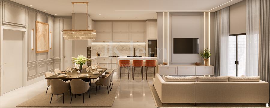 Living do apartamento do Rubelita Palace Residence em Itapema