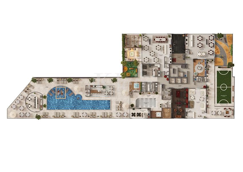 Planta do lazer do Rubelita Palace Residence em Itapema