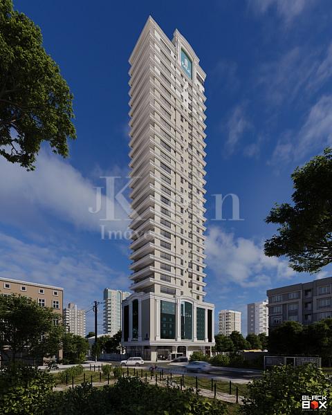 Fachada do Le Chloe na Meia Praia em Itapema