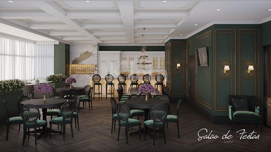 Sal�o de festas do Le Chloe na Meia Praia em Itapema