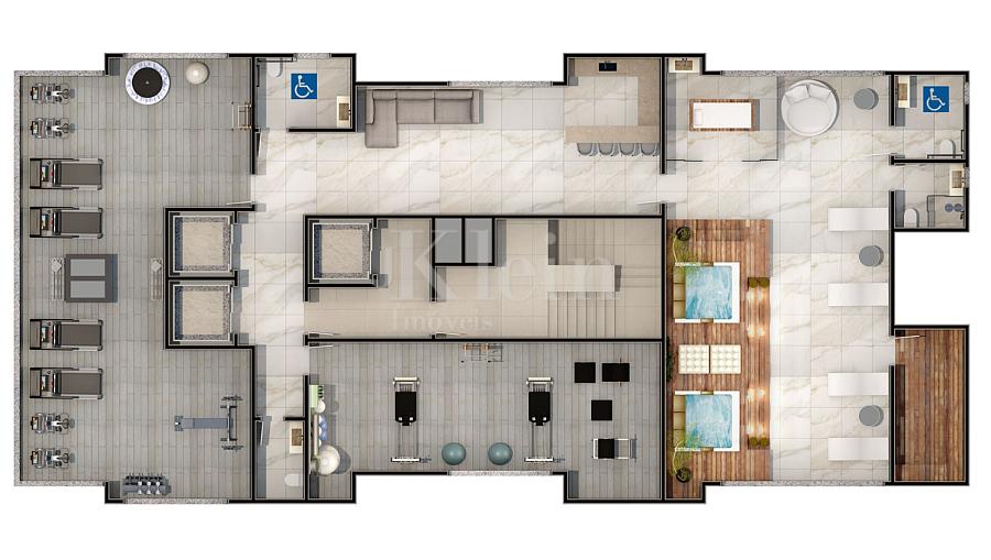 Planta do lazer do Grand Mirage no Centro em Itapema