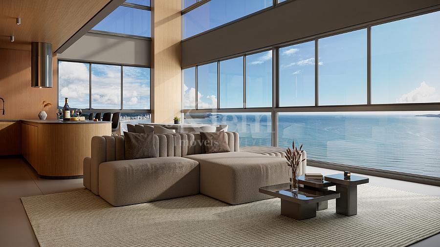 Living do apartamento duplex � venda tipo 1 do Saint John em Itapema | Centro