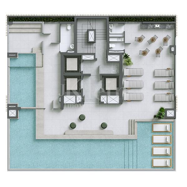 PLanta lazer Rooftop no 32 andar do Saint John em Itapema | Centro