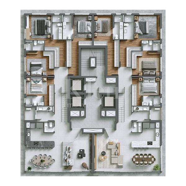 Planta apartamento tipo � venda do Saint John em Itapema | Centro