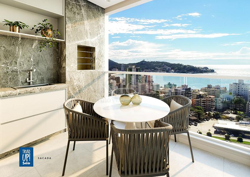 Sacada do apartamento do Triad UP! Soho no Tabuleiro dos Oliveiras em Itapema