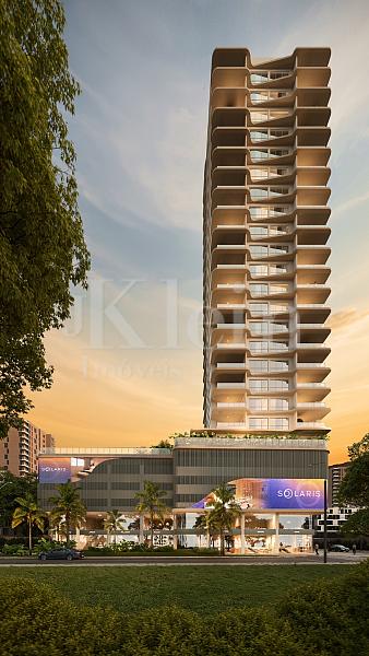 Fachada do Solaris Residencial na Meia Praia em Itapema