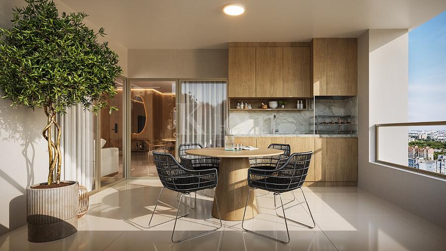 Sacada do apartamento � venda no Solaris Residencial na Meia Praia em Itapema