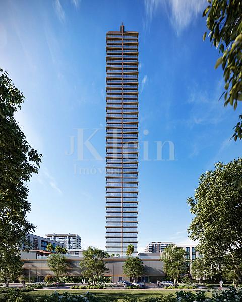 Fachada diurna no High Tower no centro de Itapema