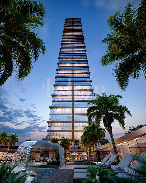 Fachada no High Tower no centro de Itapema