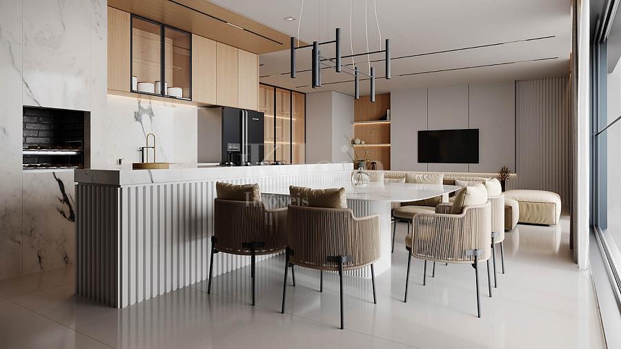 Living do apartamento duplex � venda no High Tower no centro de Itapema