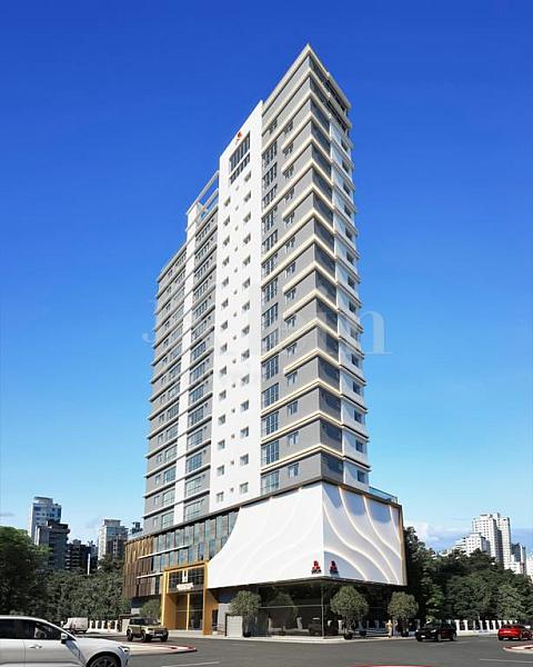 Fachada do Charming Residence no Morretes em Itapema