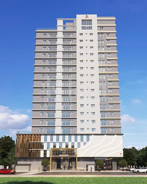 Fachada frontal do Charming Residence no Morretes em Itapema