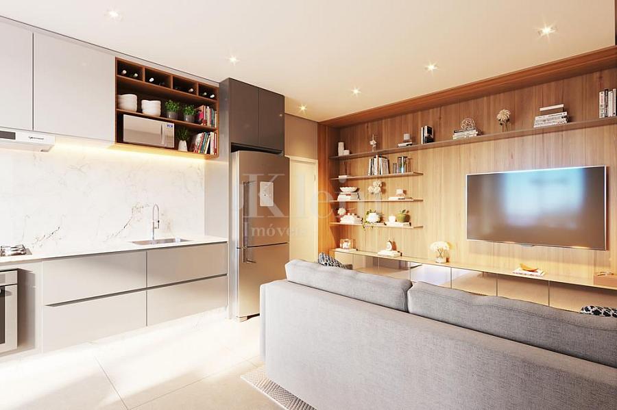 Living do apartamento do Charming Residence no Morretes em Itapema