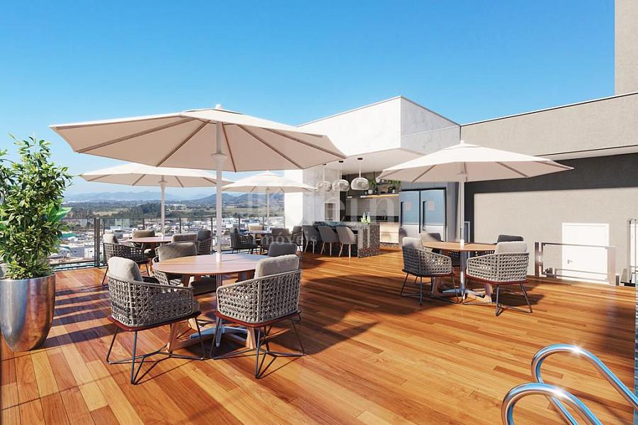 Lounge do Charming Residence no Morretes em Itapema