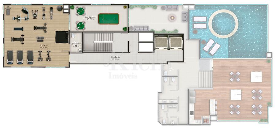 Planta do lazer do Charming Residence no Morretes em Itapema