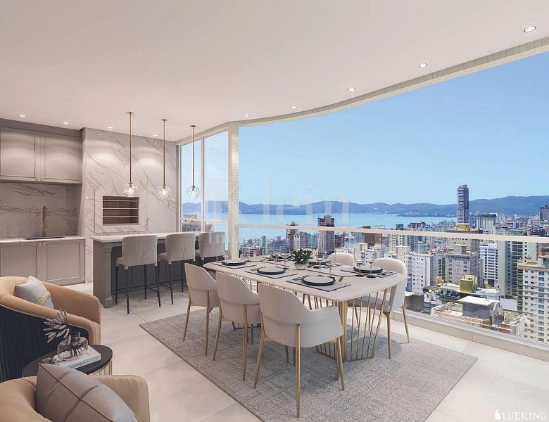 Sacada de apartamento lado Sul do empreedimento Ametista Home Club em Meia Praia Itapema