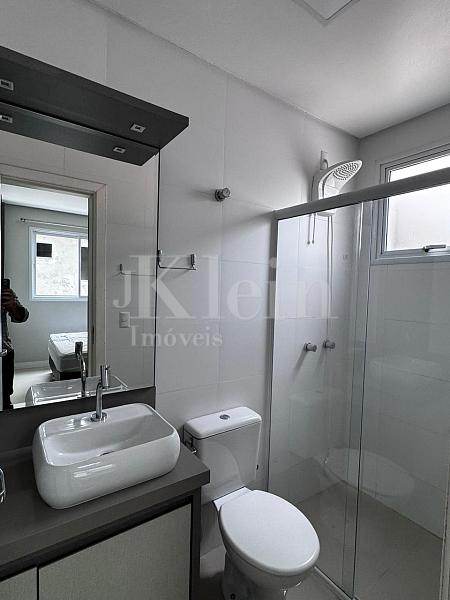 Banheiro do apartamento no SC Marine Residence na Meia Praia em Itapema