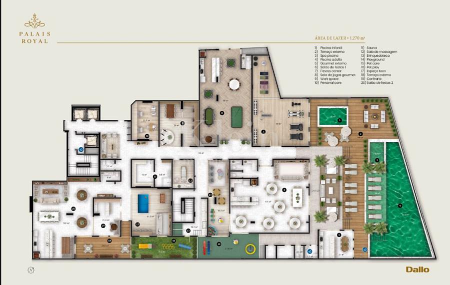 Planta lazer do Palais Royal em Balne�rio Perequ� | Porto Belo