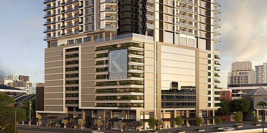 Fachada do embasamento do Onix Towers Residence em Itapema