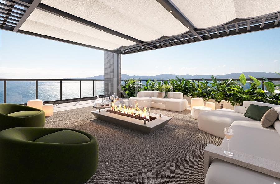 Fire place do Onix Towers Residence em Itapema