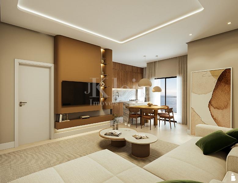 Living do apartamento do Onix Towers Residence em Itapema