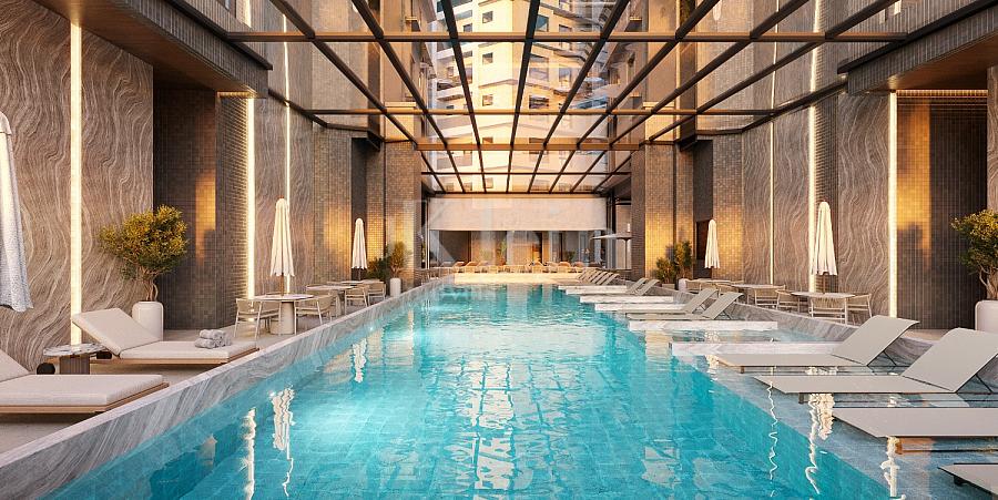 Piscina interna t�rmica do Onix Towers Residence em Itapema