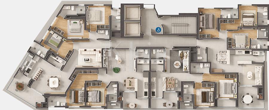 Planta dos apartamentos do Onix Towers Residence em Itapema