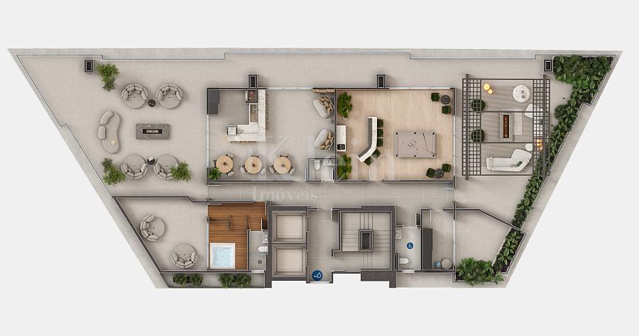 Planta lazer do Onix Towers Residence em Itapema