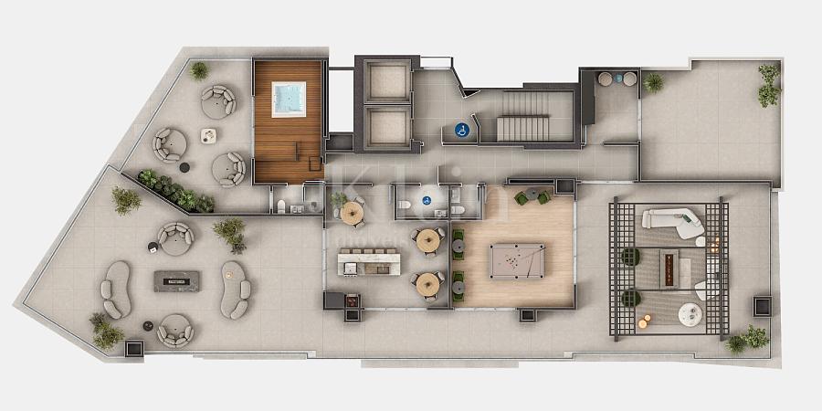 Planta lazer do Onix Towers Residence em Itapema