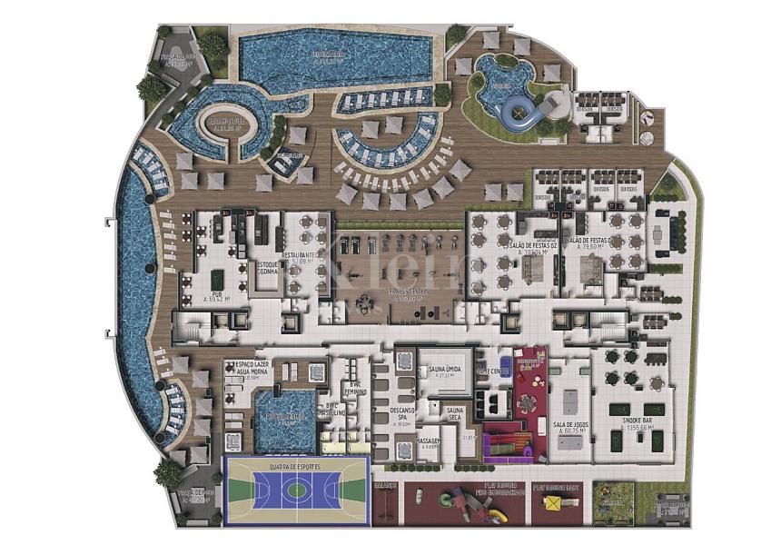 Planta Lazer do Reserva do Arvoredo Home Club Apartamento � venda em Balne�rio Perequ� - Porto Belo