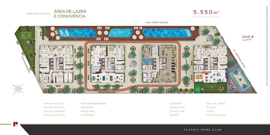 Planta do lazer do Classic Home Club em Cambori�