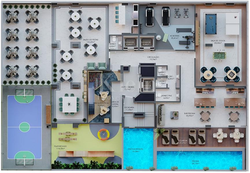 Planta lazer do empreendimento Summit Tower Residence em Itapema | Meia Praia