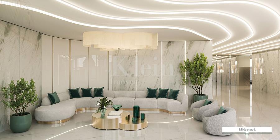 Hall de entrada do Acquamarine Palace Residence em Porto Belo