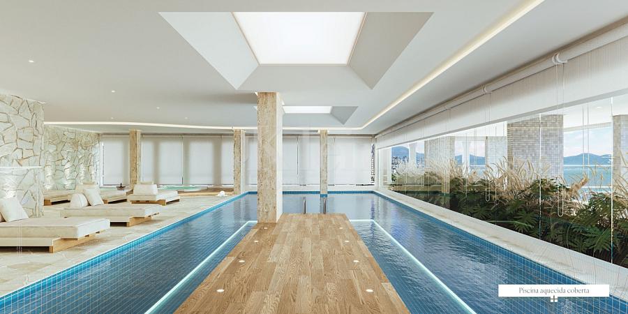 Piscina interna t�rmica do Acquamarine Palace Residence em Porto Belo