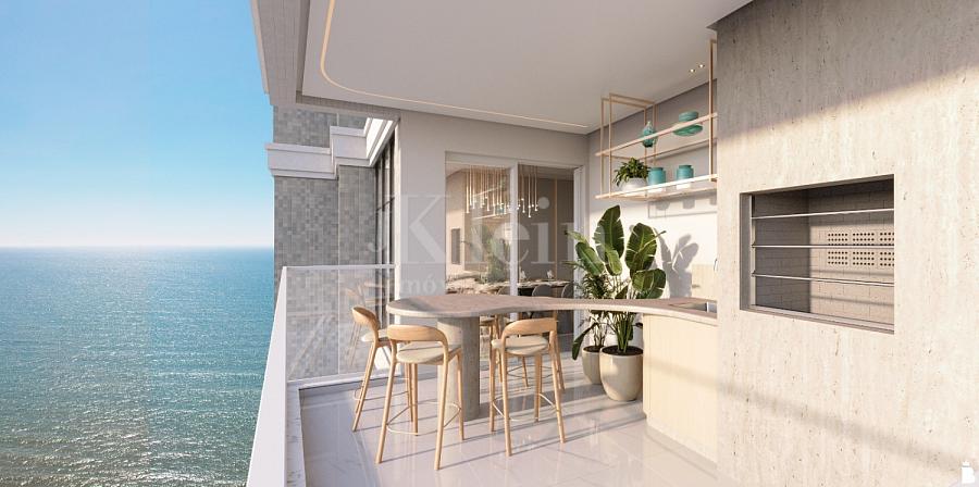 Sacada do apartamento do Acquamarine Palace Residence em Porto Belo