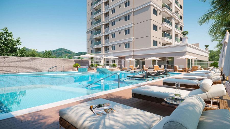 Piscina edif�cio Belmare em Itapema I Centro