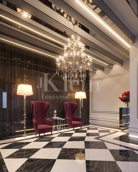 Hall do CNA Latitude Residences na Meia Praia em Itapema