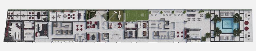 Planta do lazer do CNA Latitude Residences na Meia Praia em Itapema