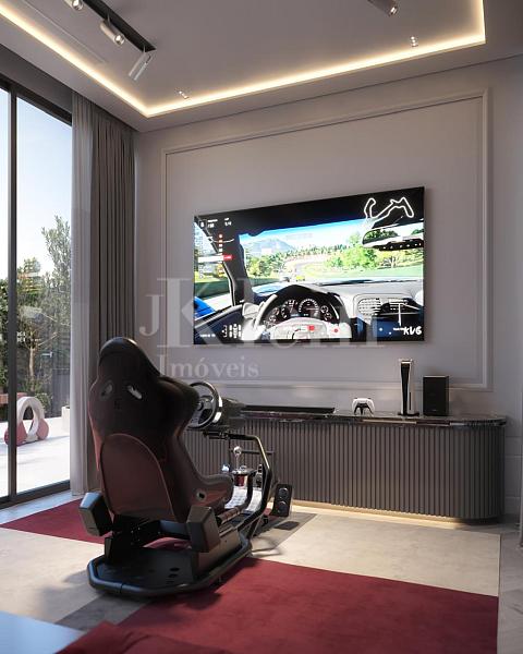 Sala de game do CNA Latitude Residences na Meia Praia em Itapema